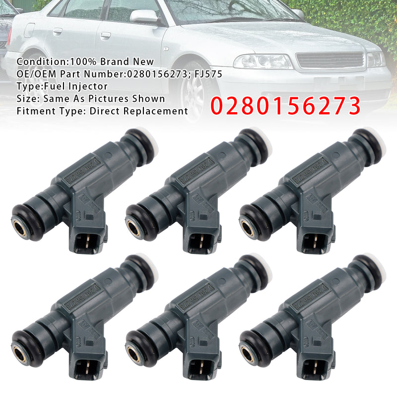 Audi A4 A6 Quattro A4 A6 Passat 1997-2005 2.8L 0280156273 6PCS Fuel Injector