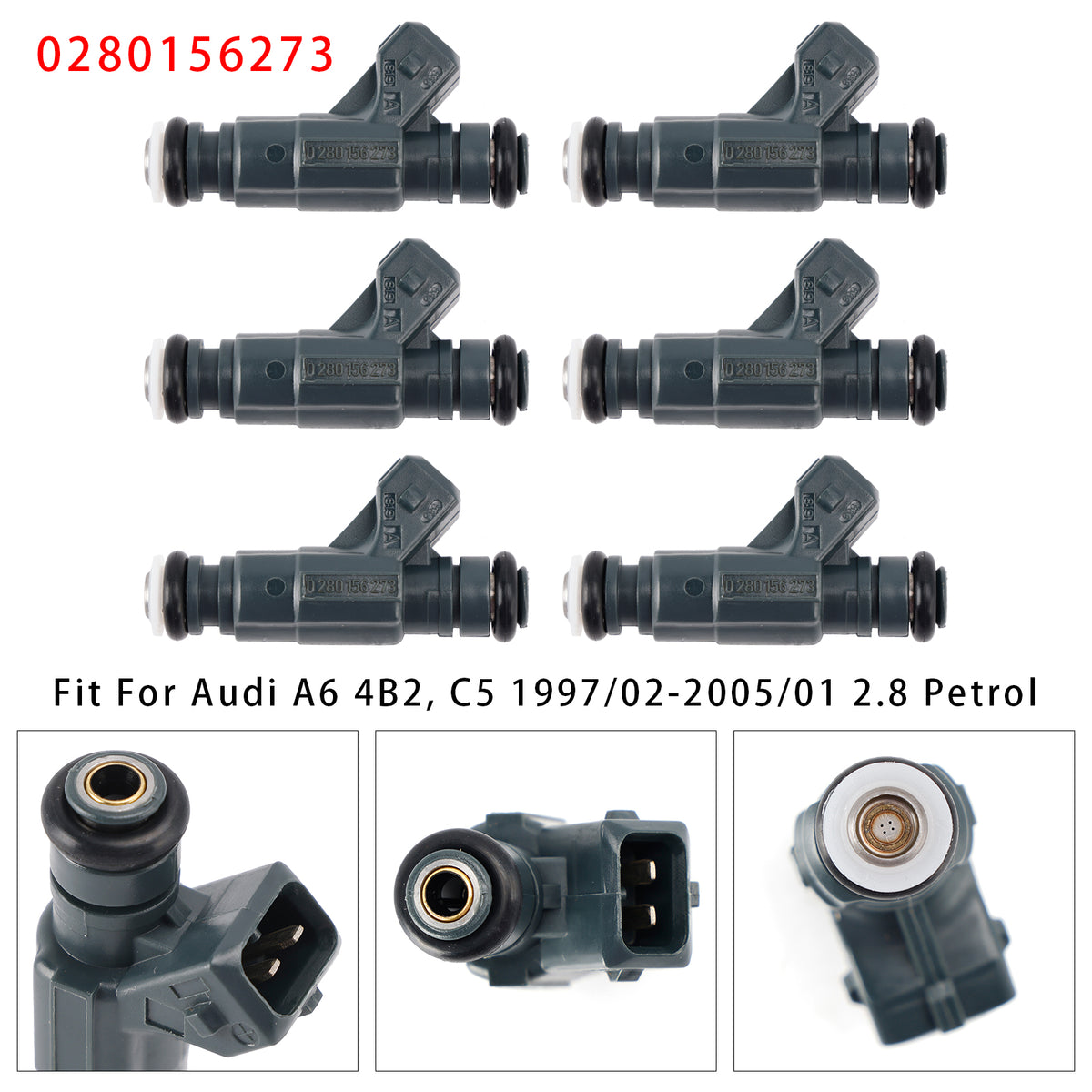 Audi A4 A6 Quattro A4 A6 Passat 1997-2005 2.8L 0280156273 6PCS Fuel Injector
