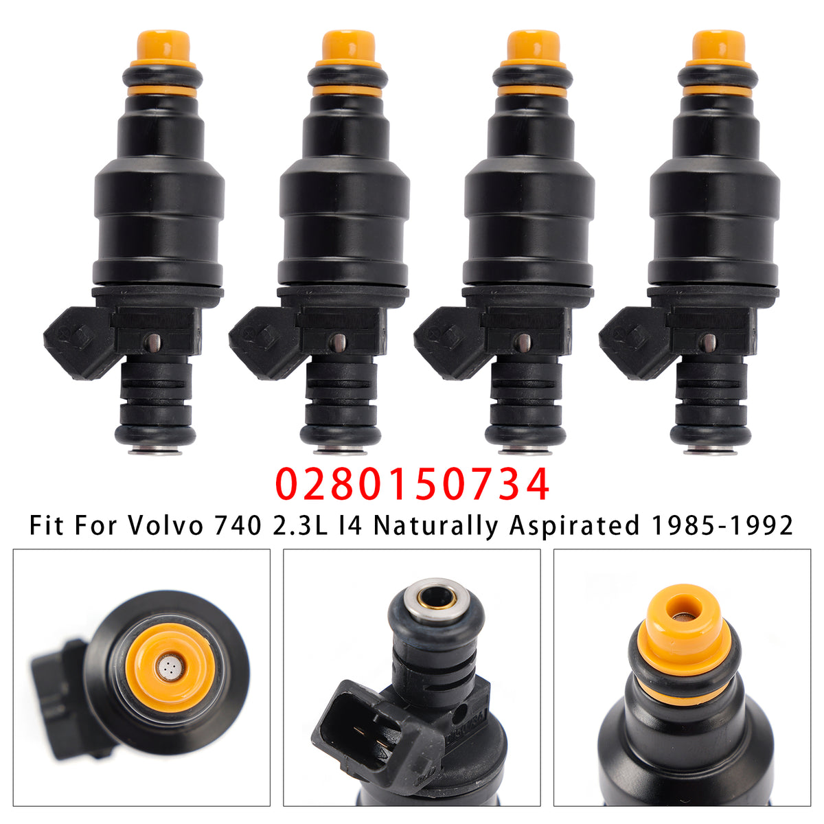 Volvo 745 940 240 740 2.3L Peugeot 405 1985-1995 0280150734 4PCS Fuel Injector