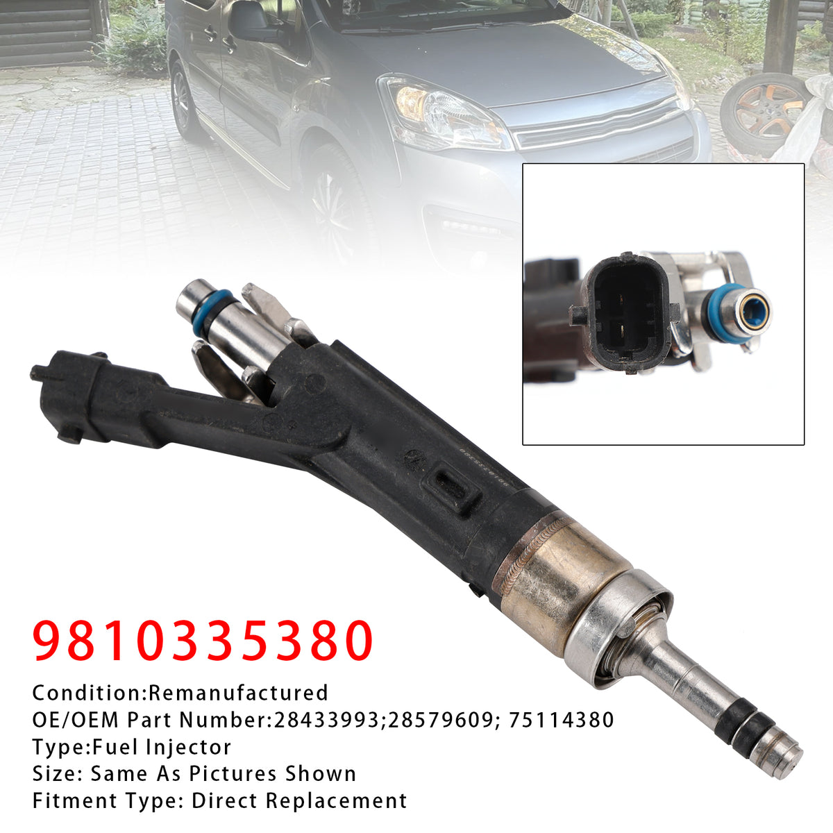 Peugeot 208 308 3008 Citroen C3 C4 DS3 DS4 9810335380 1PCS Fuel Injector