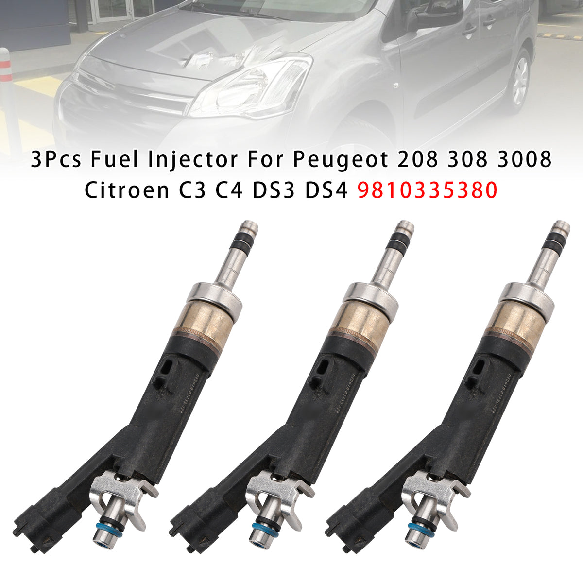 Peugeot 208 308 3008 Citroen C3 C4 DS3 DS4 9810335380 3Pcs Fuel Injector