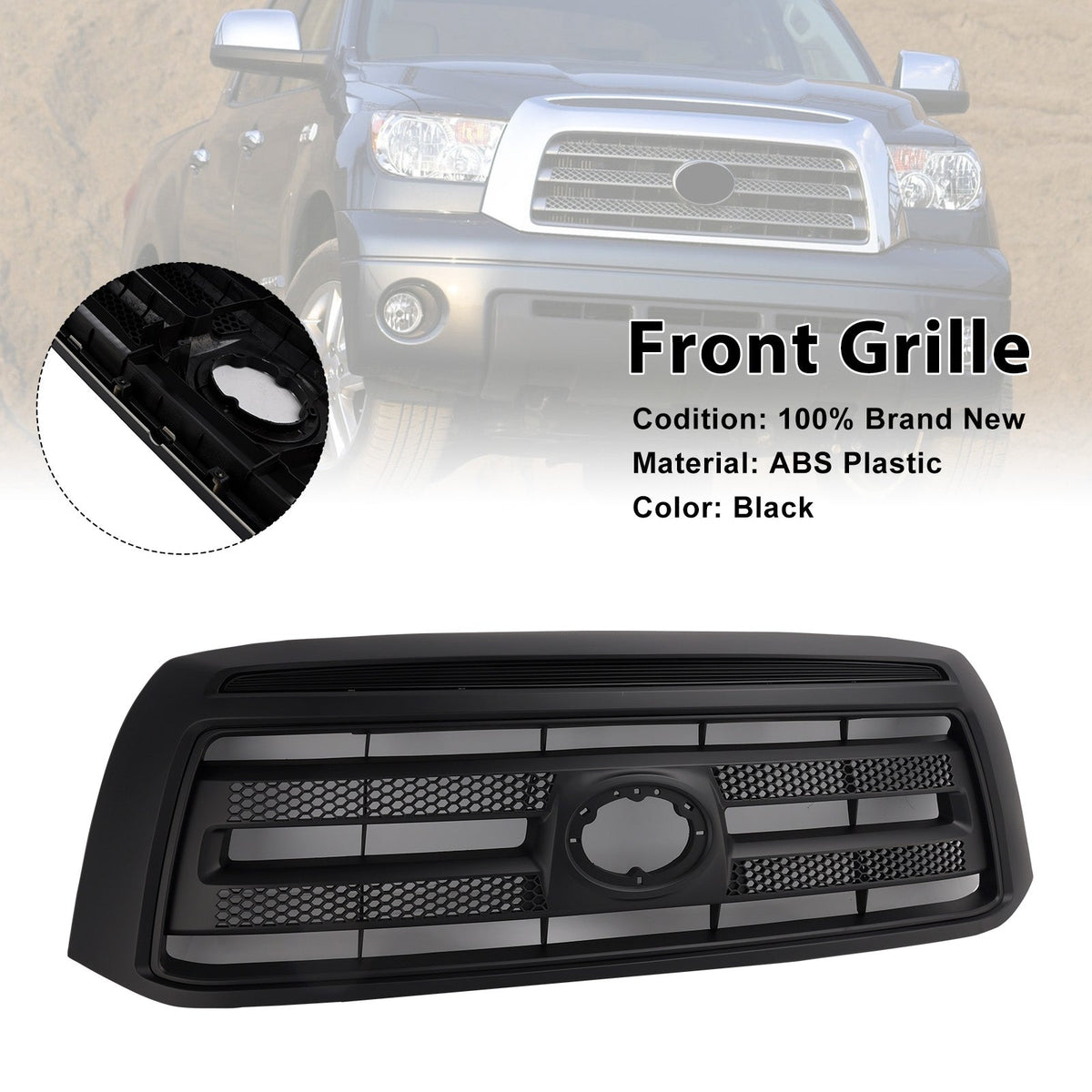 Matte Black Front Bumper Grill Grille Fit Toyota Tundra 2006-2009