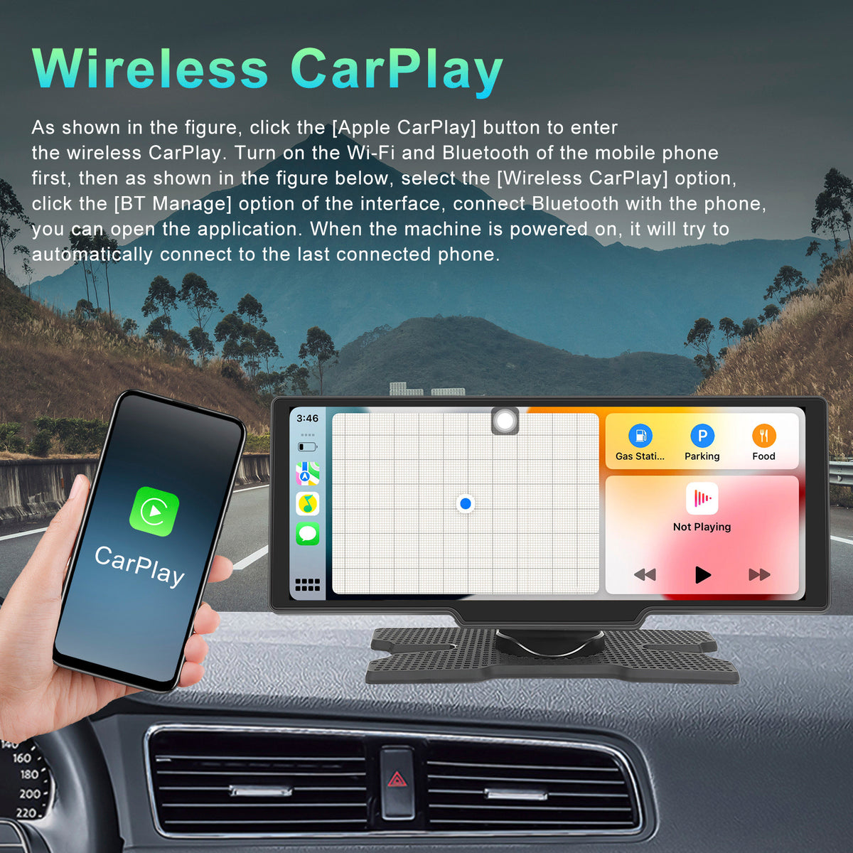 10.26inch HD Car Display Car Navigation System CarPlay all-in-one Machine Camera