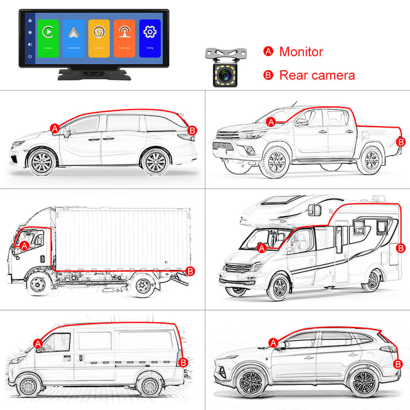 10.26inch HD Car Display Car Navigation System CarPlay all-in-one Machine Camera