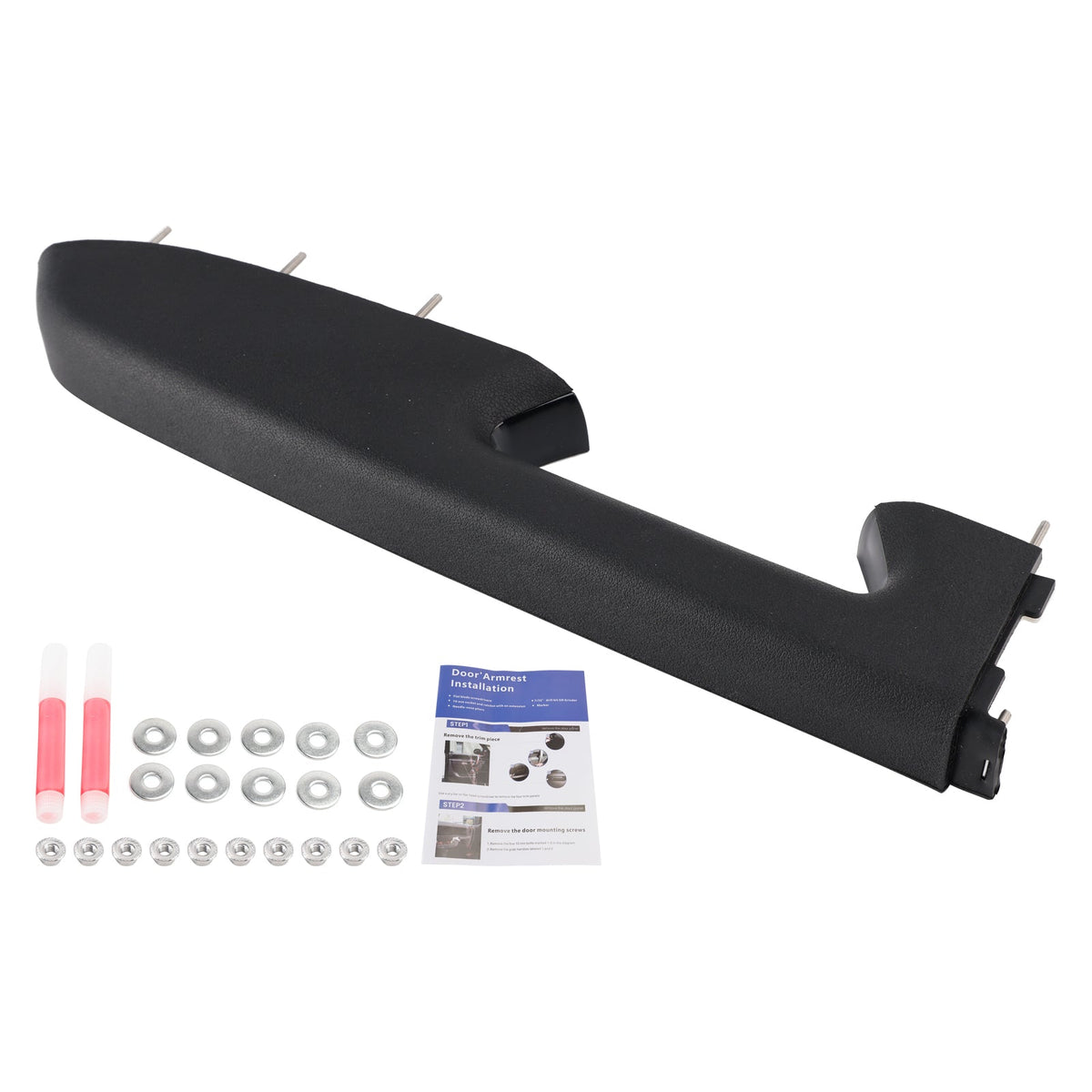22818465 Front Left Driver Side Armrest Repair Kit Fit For Chevy Silverado 1500 2500HD 3500HD 2010-2014 Black