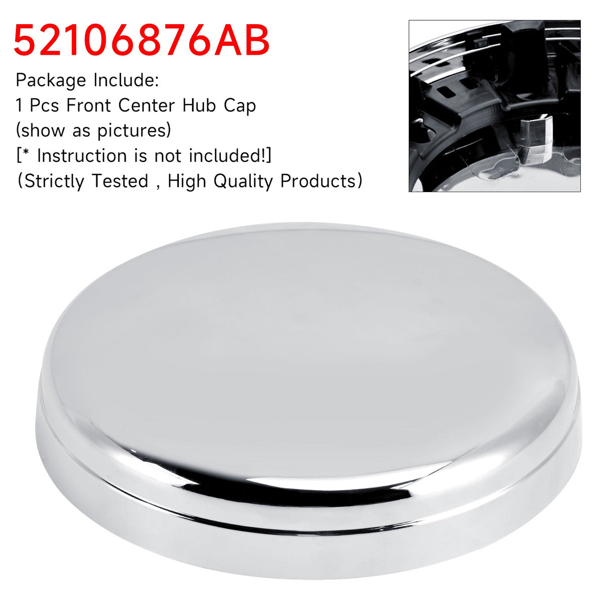 Dodge Ram 3500 Pickup Dually 2003-2018 52106876AB Front Center Hub Cap