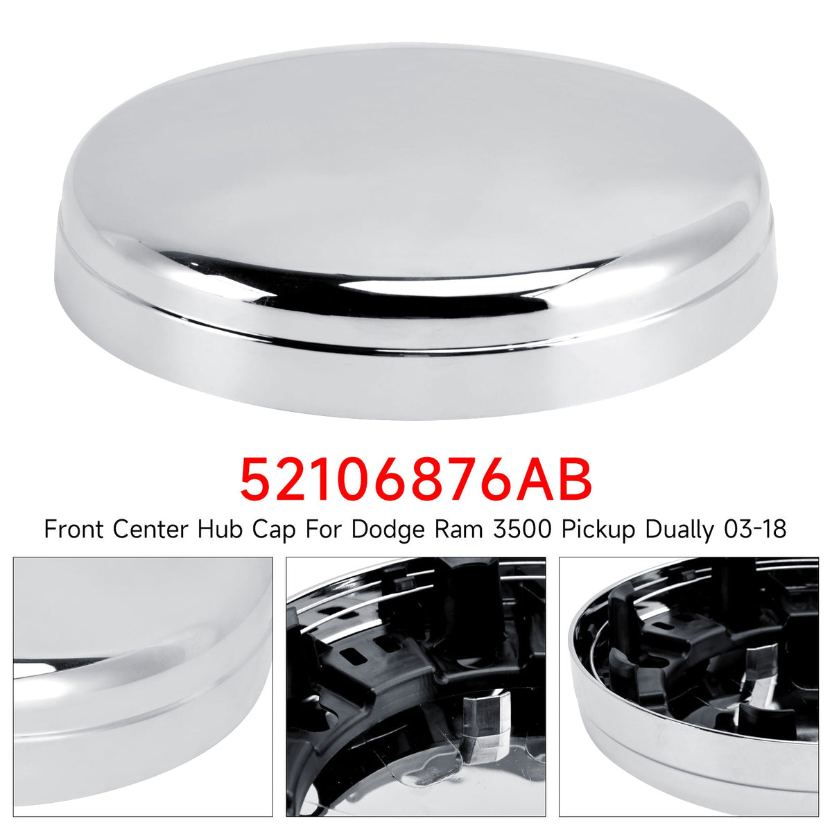 Dodge Ram 3500 Pickup Dually 2003-2018 52106876AB Front Center Hub Cap