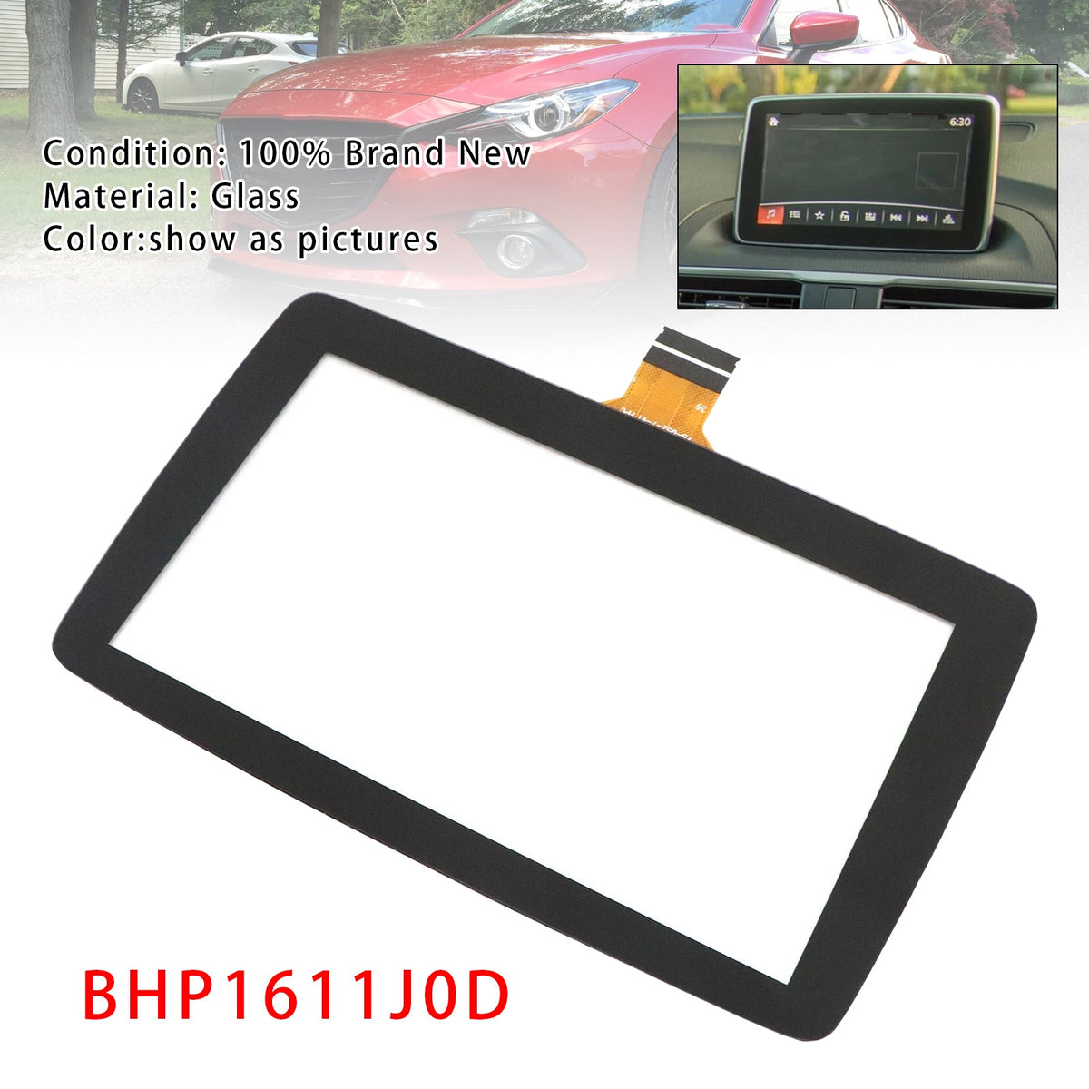 7" Touch Screen Glass Display BHP1611J0D For Mazda 3 Information Display 14-2016