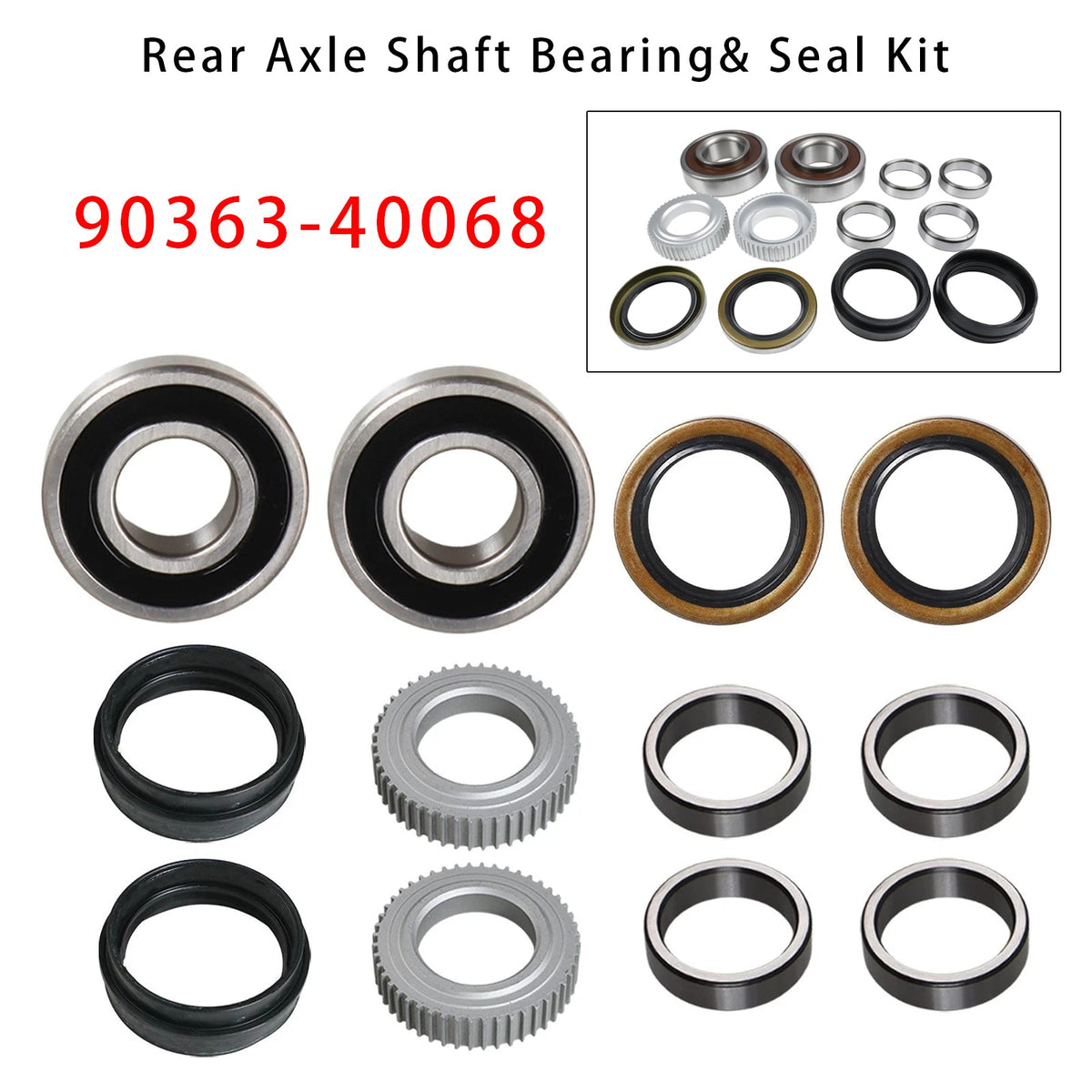Rear Axle Shaft Bearing& Seal Kit 90363-40068 For Toyota Tacoma Tundra 4Runner