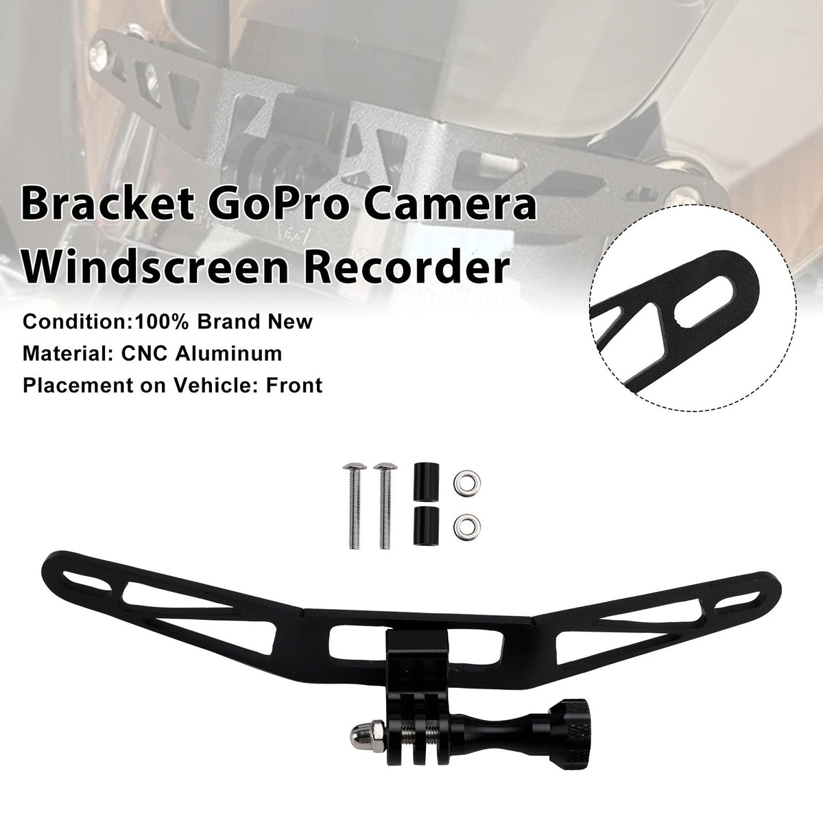 Bracket GoPro Camera Windscreen For BMW R1300GS S1000XR F900XR F850GS Black