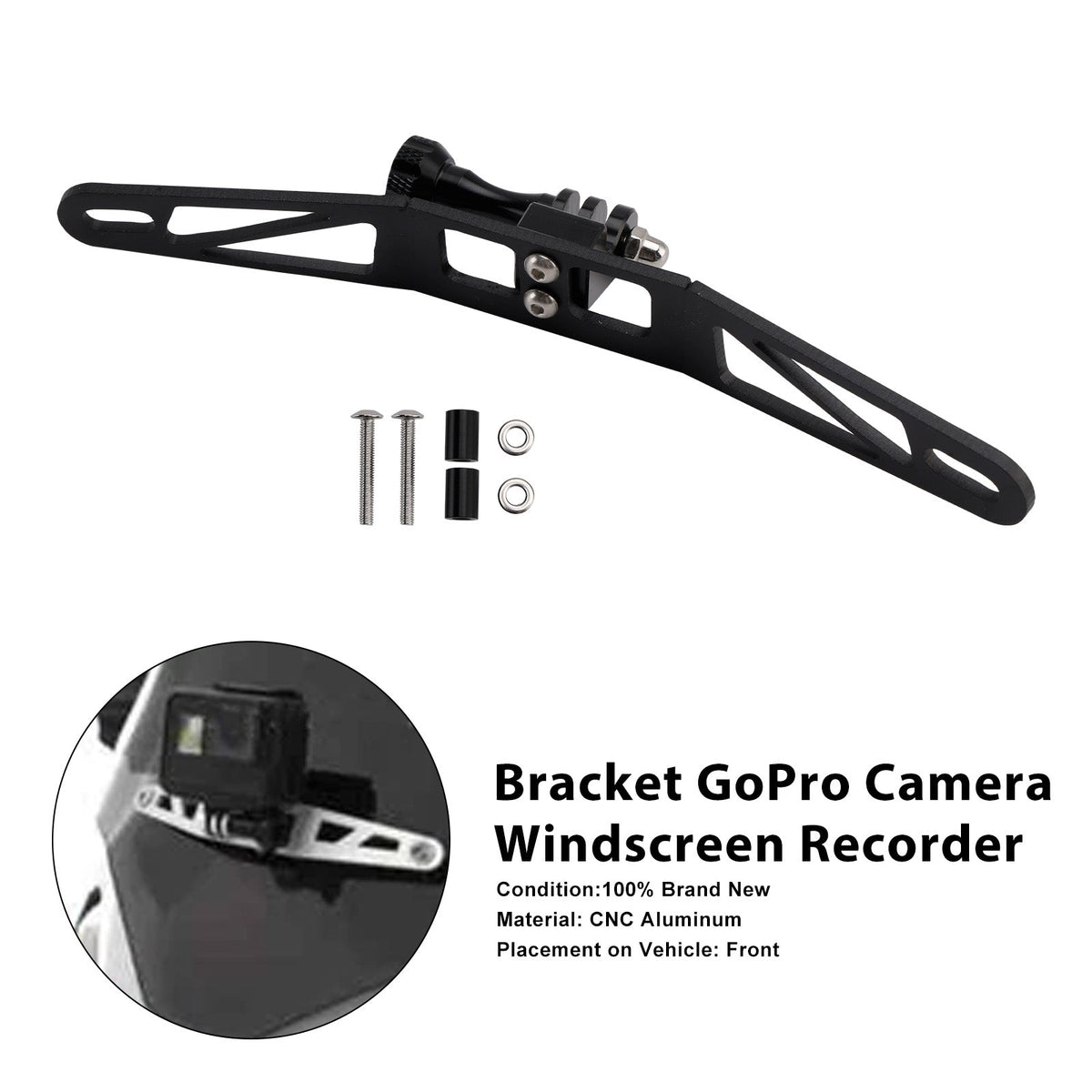 Bracket GoPro Camera Windscreen For BMW R1300GS S1000XR F900XR F850GS Black