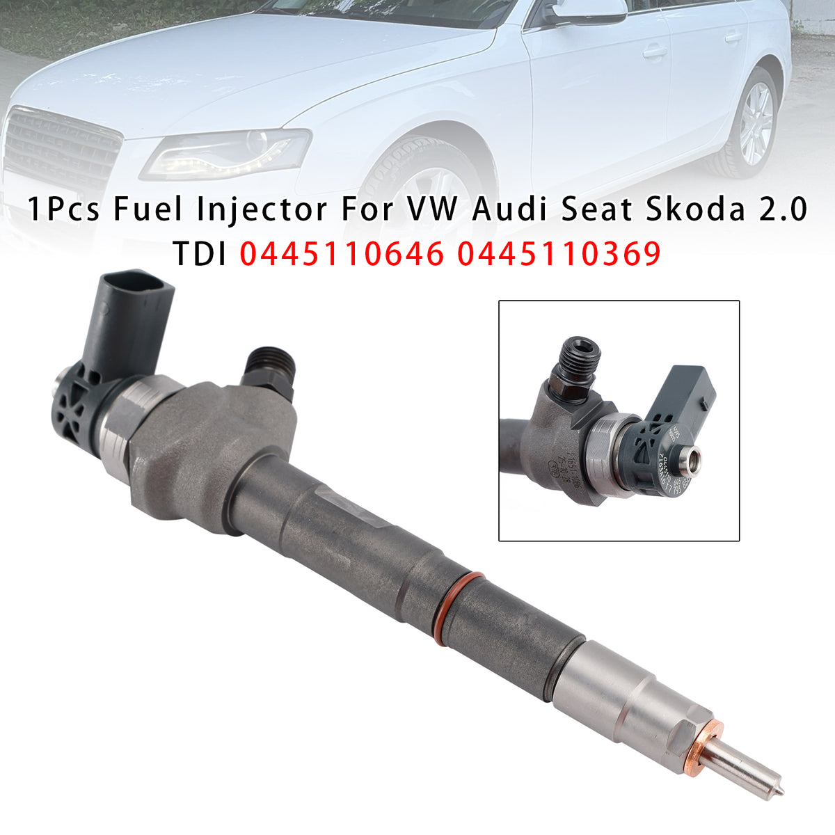 VW Audi Seat Skoda 2.0 TDI 0445110646 0445110369 1PCS Fuel Injector