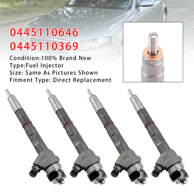 VW Audi Seat Skoda 2.0 TDI 0445110646 0445110369 4PCS Fuel Injector