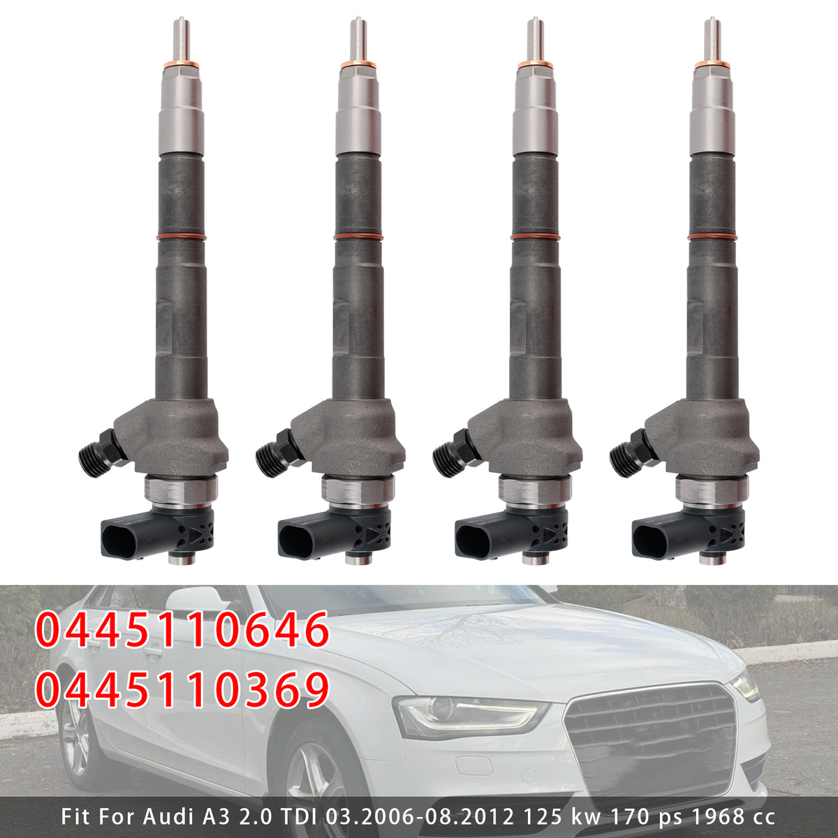 VW Audi Seat Skoda 2.0 TDI 0445110646 0445110369 4PCS Fuel Injector