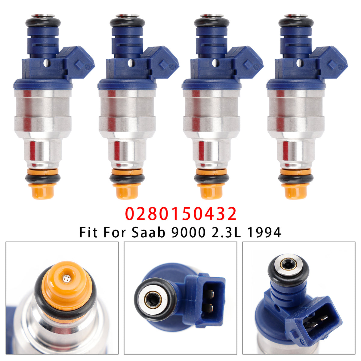 Saab 900 9000 2.3L 1994-1998 0280150432 4PCS Fuel Injector