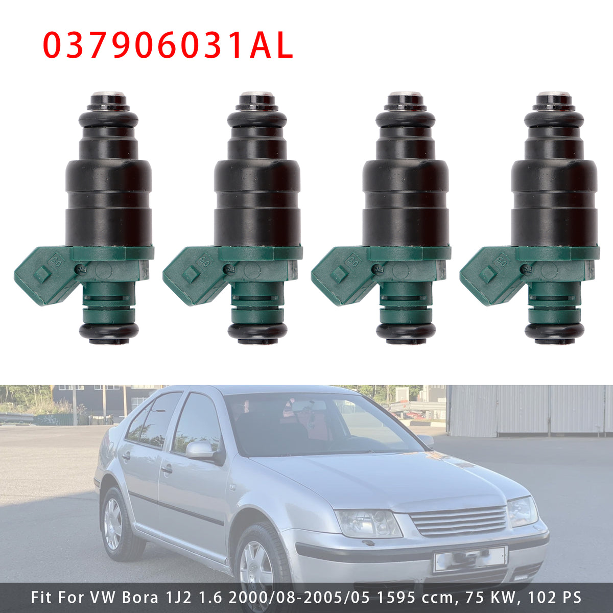 VW Golf IV Audi A3 8L Seat Leon Skoda 037906031AL 4PCS Fuel Injector