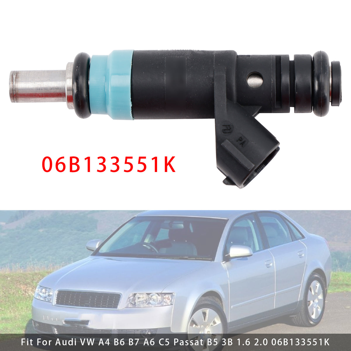 Audi VW A4 B6 B7 A6 C5 Passat B5 3B 1.6 2.0 06B133551K 1PCS Fuel Injector