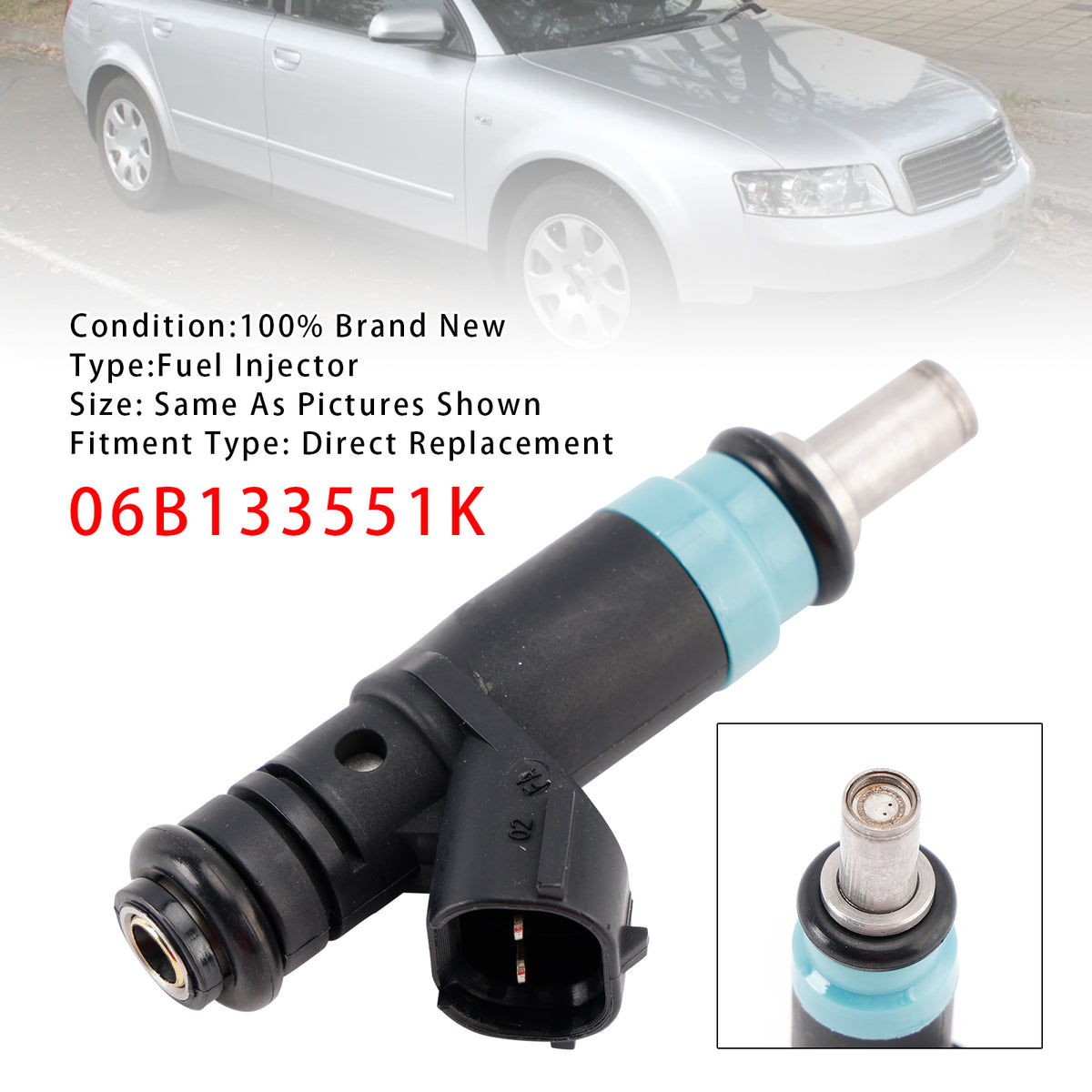 Audi VW A4 B6 B7 A6 C5 Passat B5 3B 1.6 2.0 06B133551K 1PCS Fuel Injector