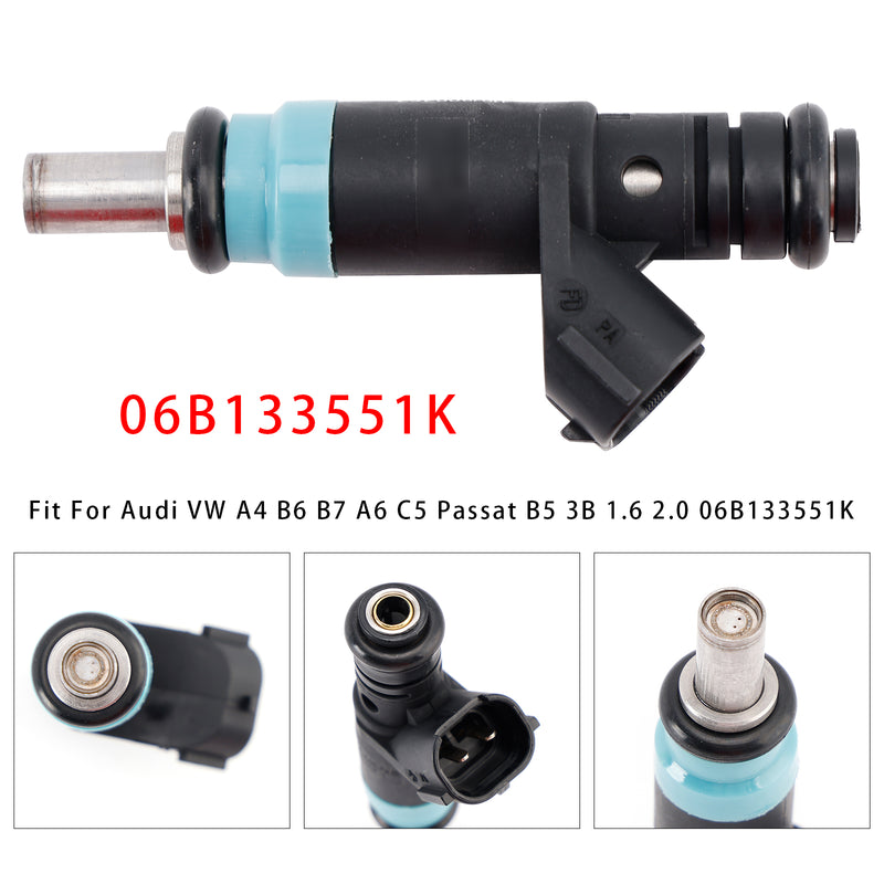 Audi VW A4 B6 B7 A6 C5 Passat B5 3B 1.6 2.0 06B133551K 1PCS Fuel Injector