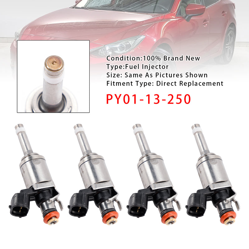 Mazda 3 6 CX-5 CX-9 2014-2025 2.5L PY01-13-250 4PCS Fuel Injector