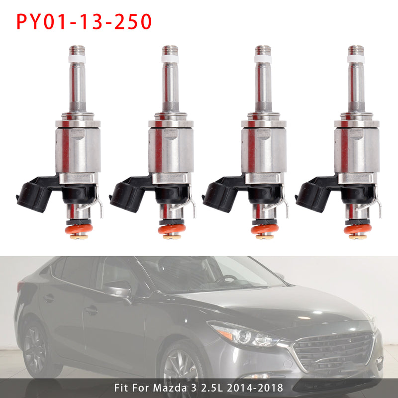 Mazda 3 6 CX-5 CX-9 2014-2025 2.5L PY01-13-250 4PCS Fuel Injector