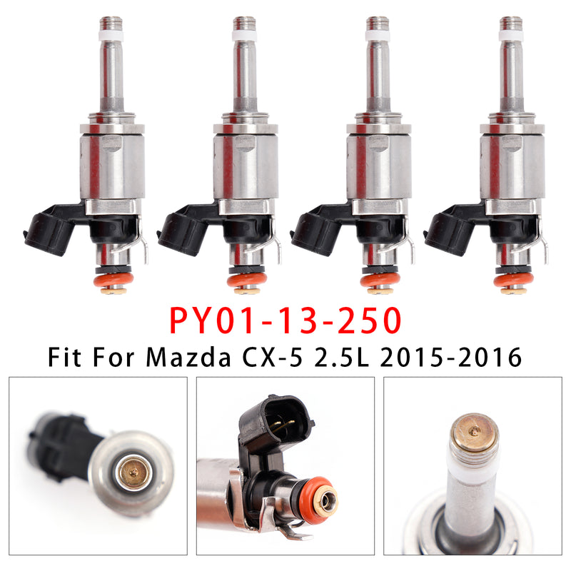Mazda 3 6 CX-5 CX-9 2014-2025 2.5L PY01-13-250 4PCS Fuel Injector