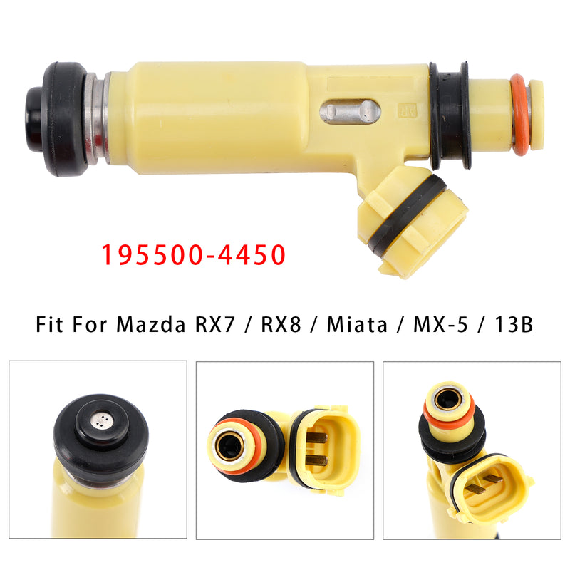 MAZDA MX-5 Miata RX-8 RX-7 1.3 1.8L 2.0L 195500-4450 1PCS Fuel Injector