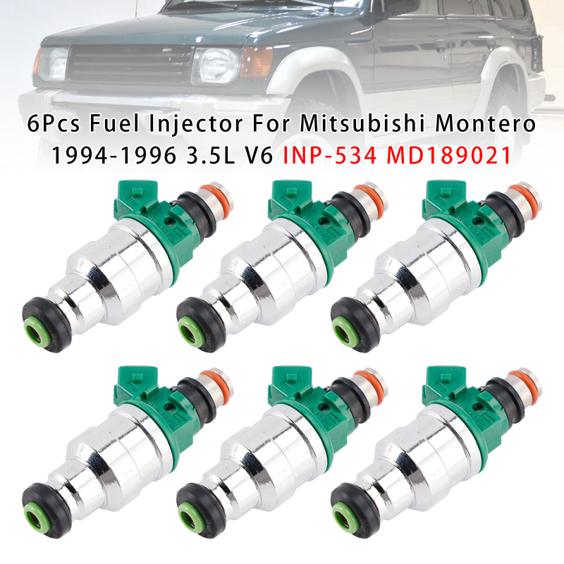 Mitsubishi Montero 1994-1996 3.5L V6 INP-534 MD189021 6PCS Fuel Injector