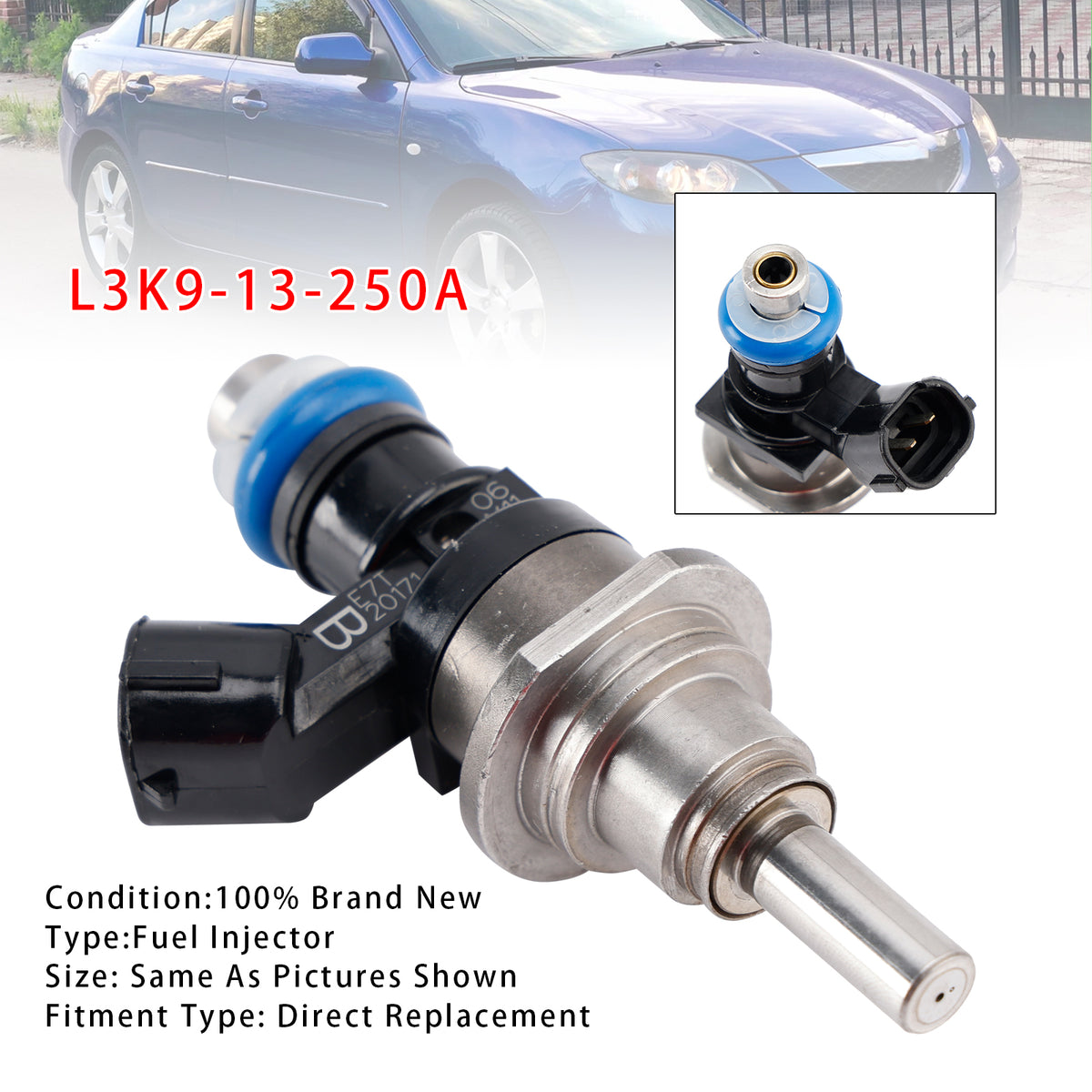 Mazda Speed 3 6 CX-7 Turbo 2.3L 2006-2013 L3K9-13-250A 1PCS Fuel Injector