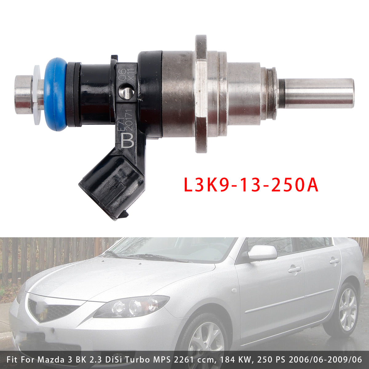 Mazda Speed 3 6 CX-7 Turbo 2.3L 2006-2013 L3K9-13-250A 1PCS Fuel Injector