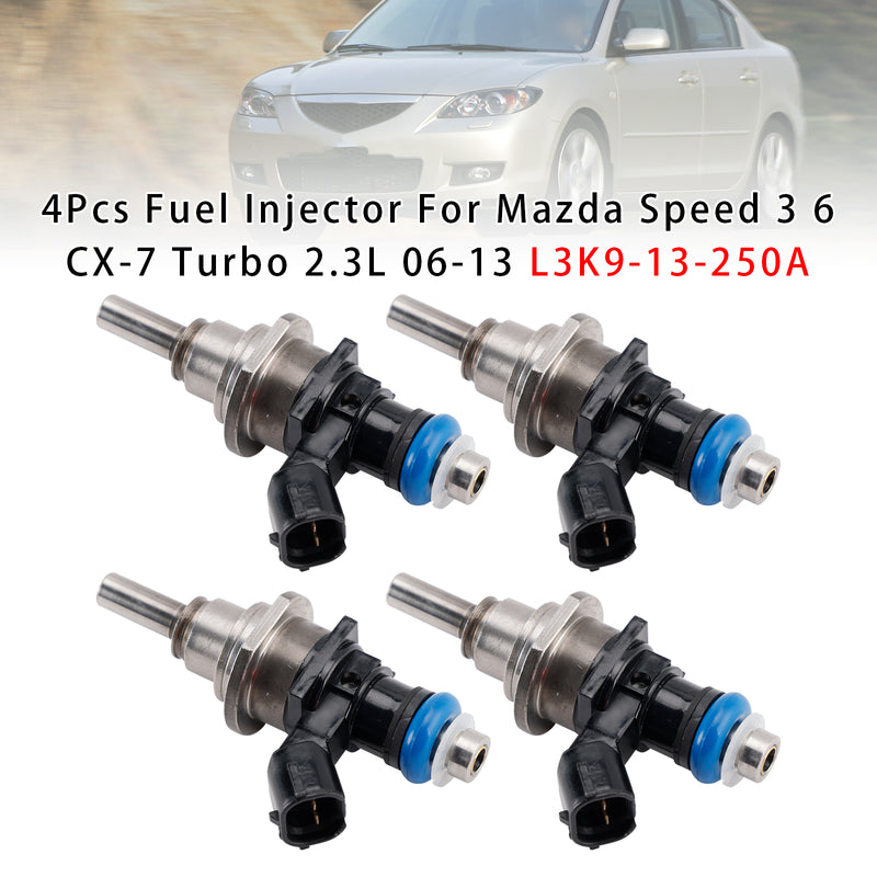 Mazda Speed 3 6 CX-7 Turbo 2.3L 2006-2013 L3K9-13-250A 4PCS Fuel Injector