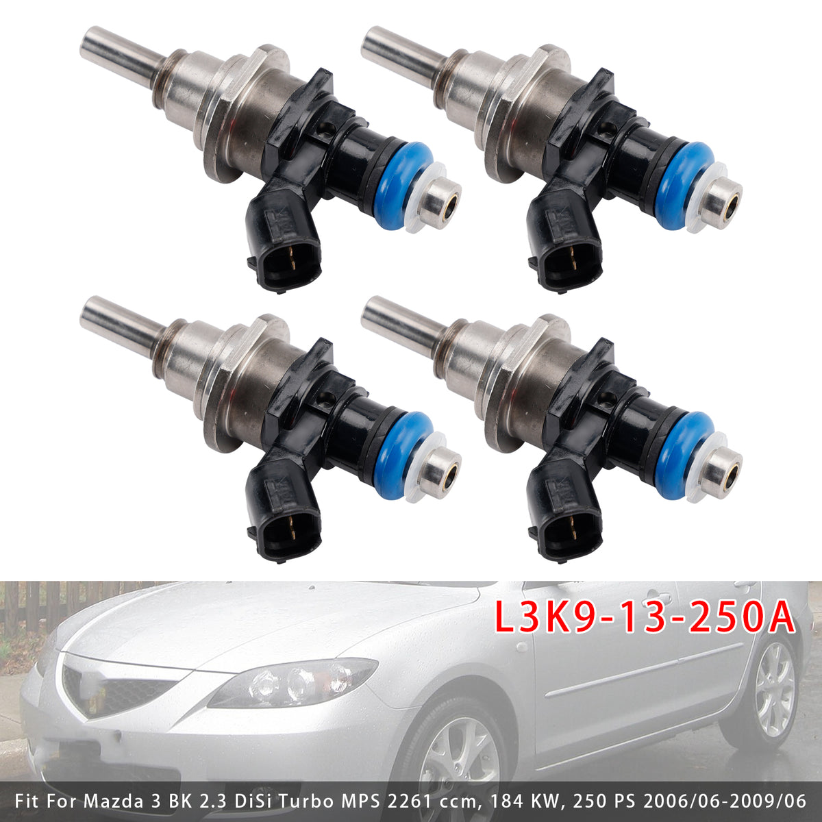 Mazda Speed 3 6 CX-7 Turbo 2.3L 2006-2013 L3K9-13-250A 4PCS Fuel Injector