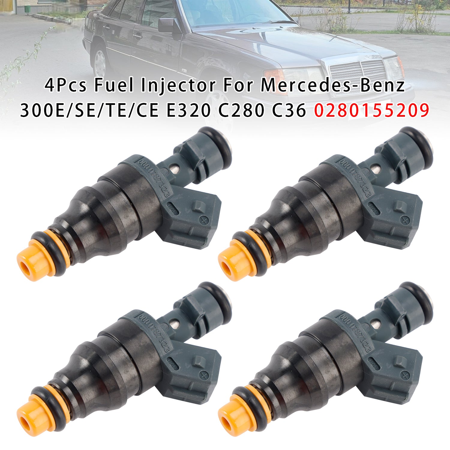 Mercedes-Benz 300E/SE/TE/CE E320 C280 C36 0280155209 4PCS Fuel Injector