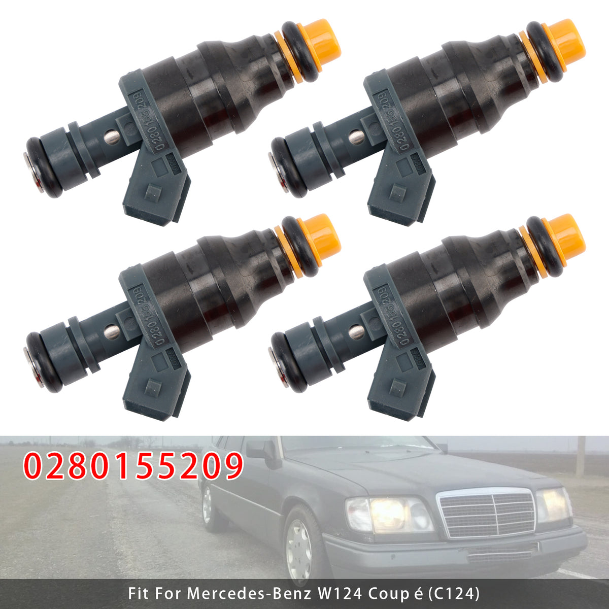 Mercedes-Benz 300E/SE/TE/CE E320 C280 C36 0280155209 4PCS Fuel Injector