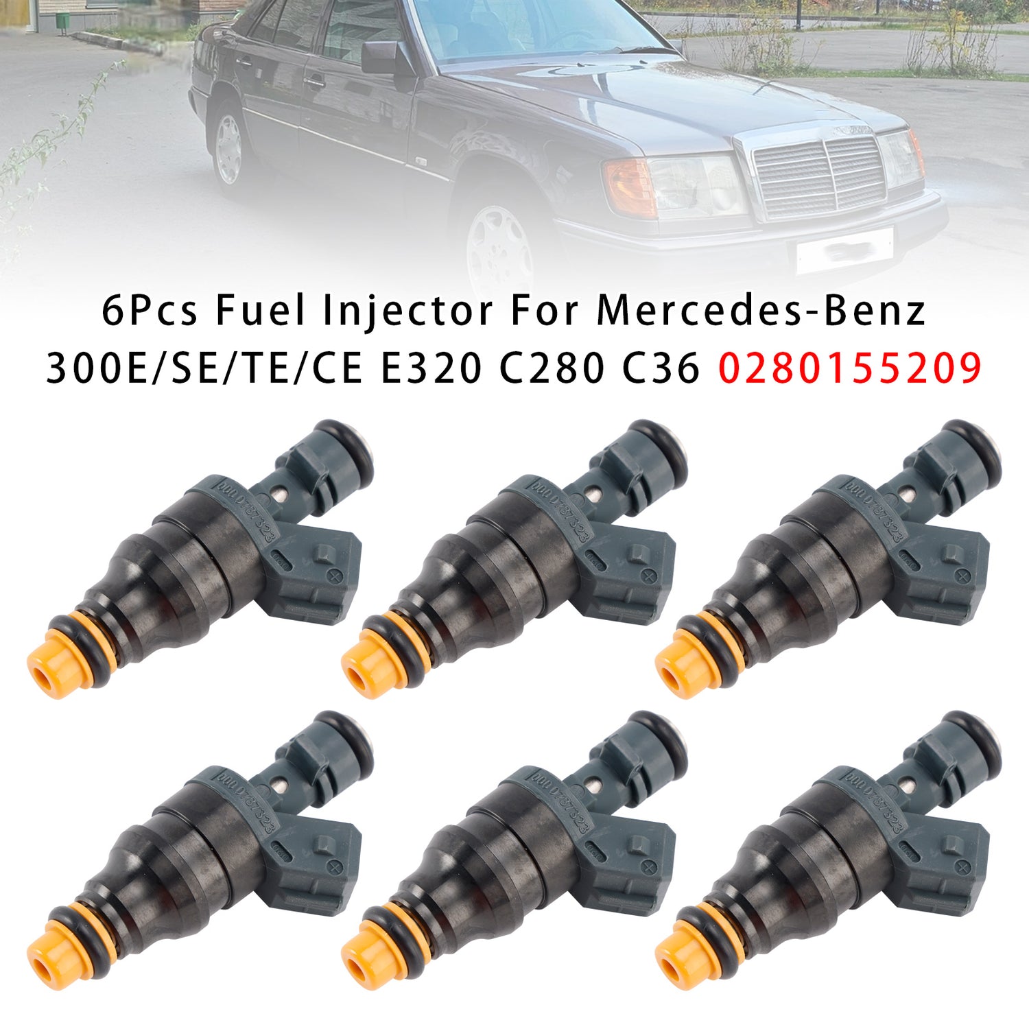 Mercedes-Benz 300E/SE/TE/CE E320 C280 C36 0280155209 6PCS Fuel Injector