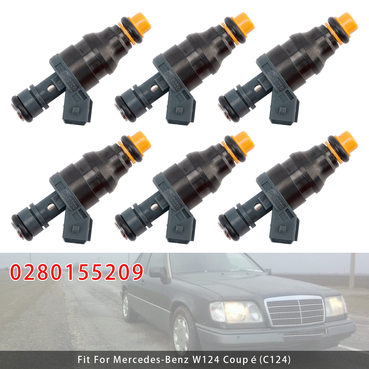 Mercedes-Benz 300E/SE/TE/CE E320 C280 C36 0280155209 6PCS Fuel Injector