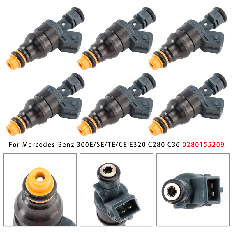 Mercedes-Benz 300E/SE/TE/CE E320 C280 C36 0280155209 6PCS Fuel Injector