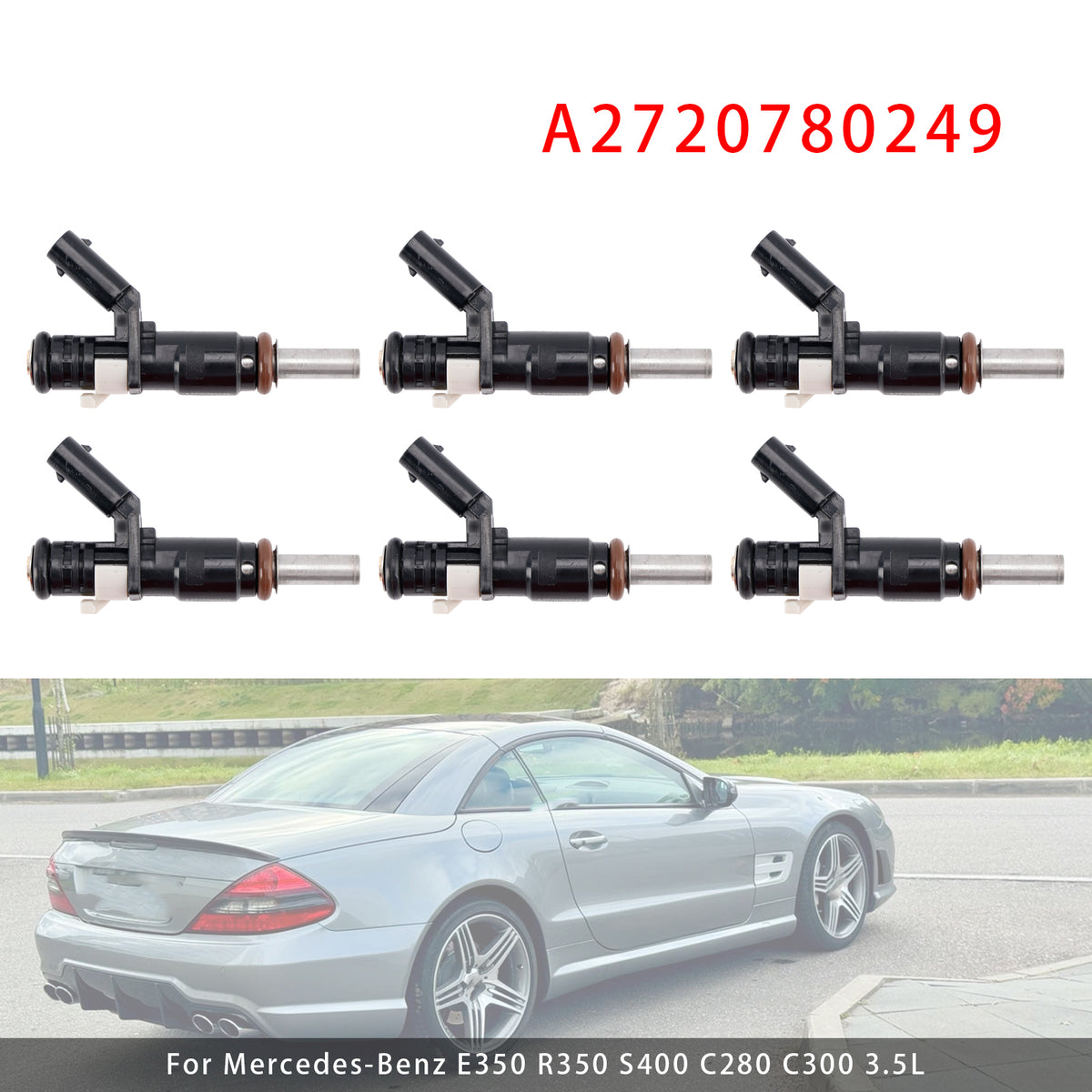 Mercedes-Benz E350 R350 S400 C280 C300 3.5L A2720780249 6PCS Fuel Injector