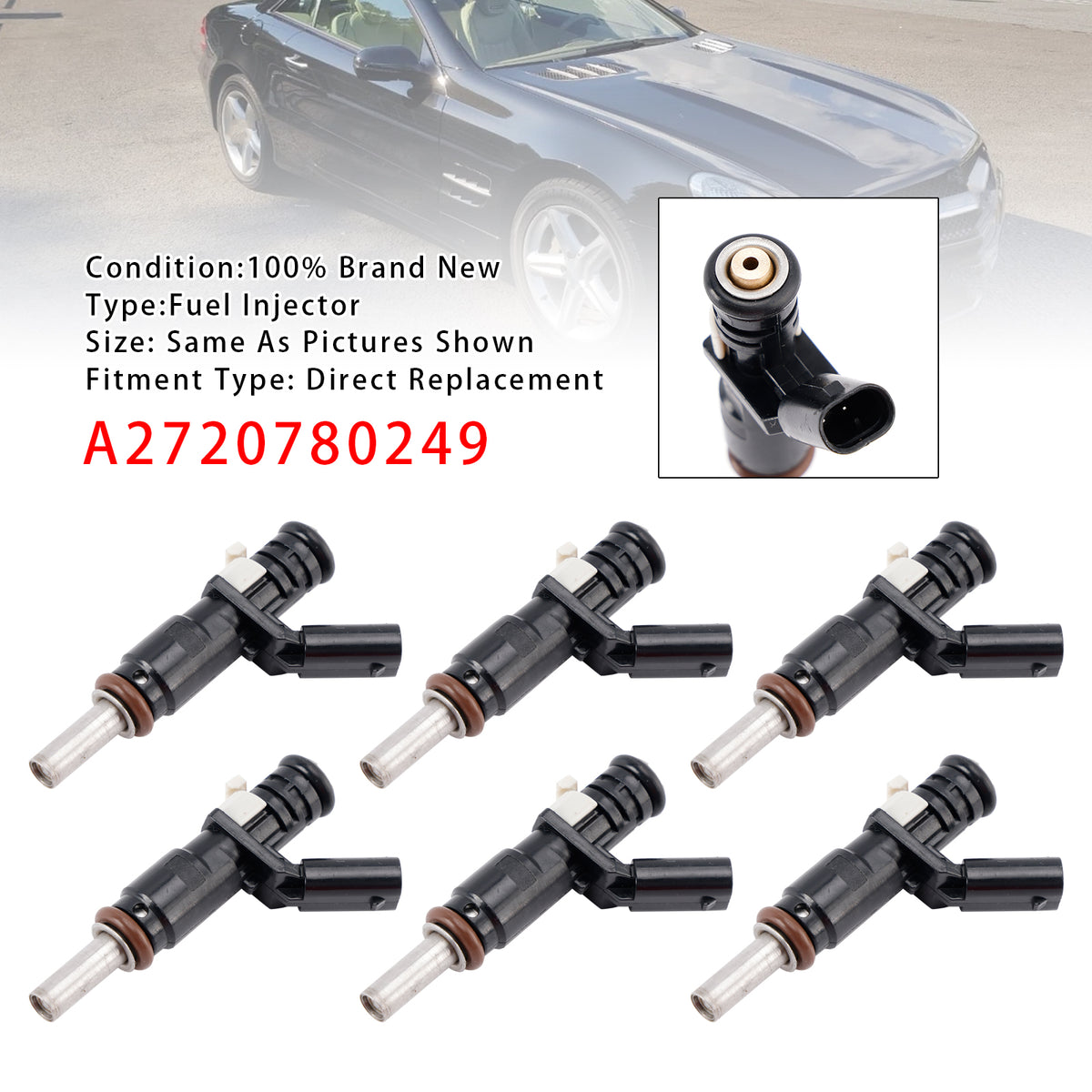Mercedes-Benz E350 R350 S400 C280 C300 3.5L A2720780249 6PCS Fuel Injector