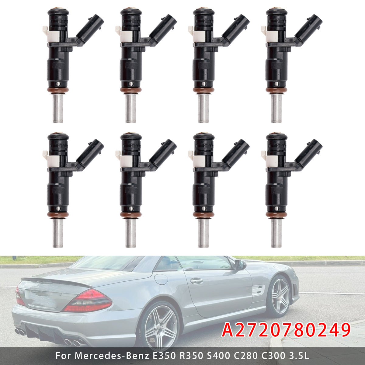Mercedes-Benz E350 R350 S400 C280 C300 3.5L A2720780249 8PCS Fuel Injector