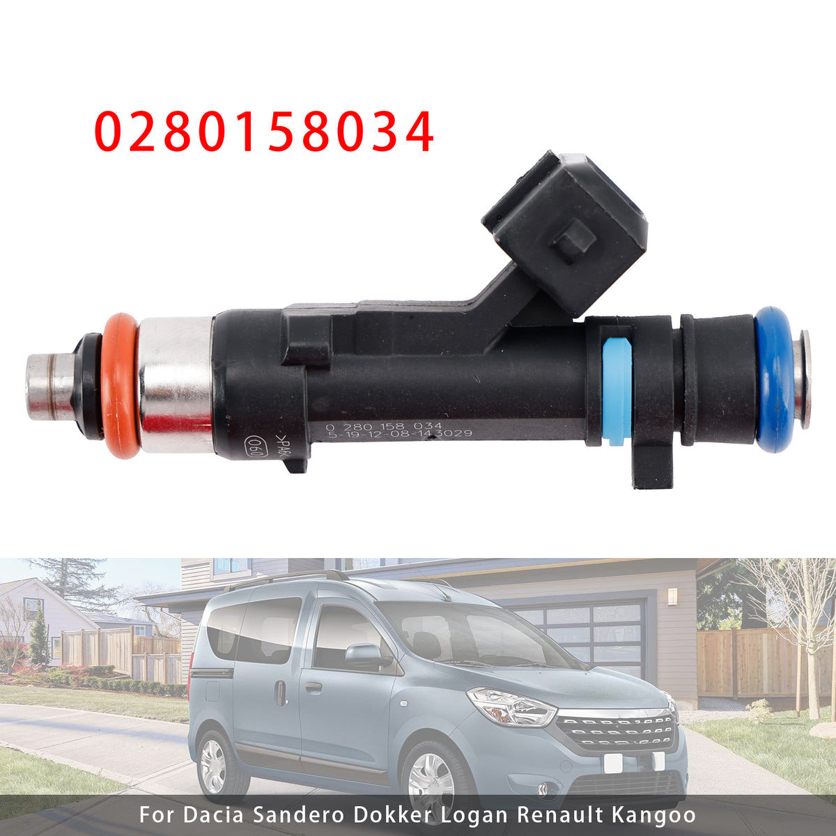 Dacia Sandero Dokker Logan Renault Kangoo 0280158034 1PCS Fuel Injector