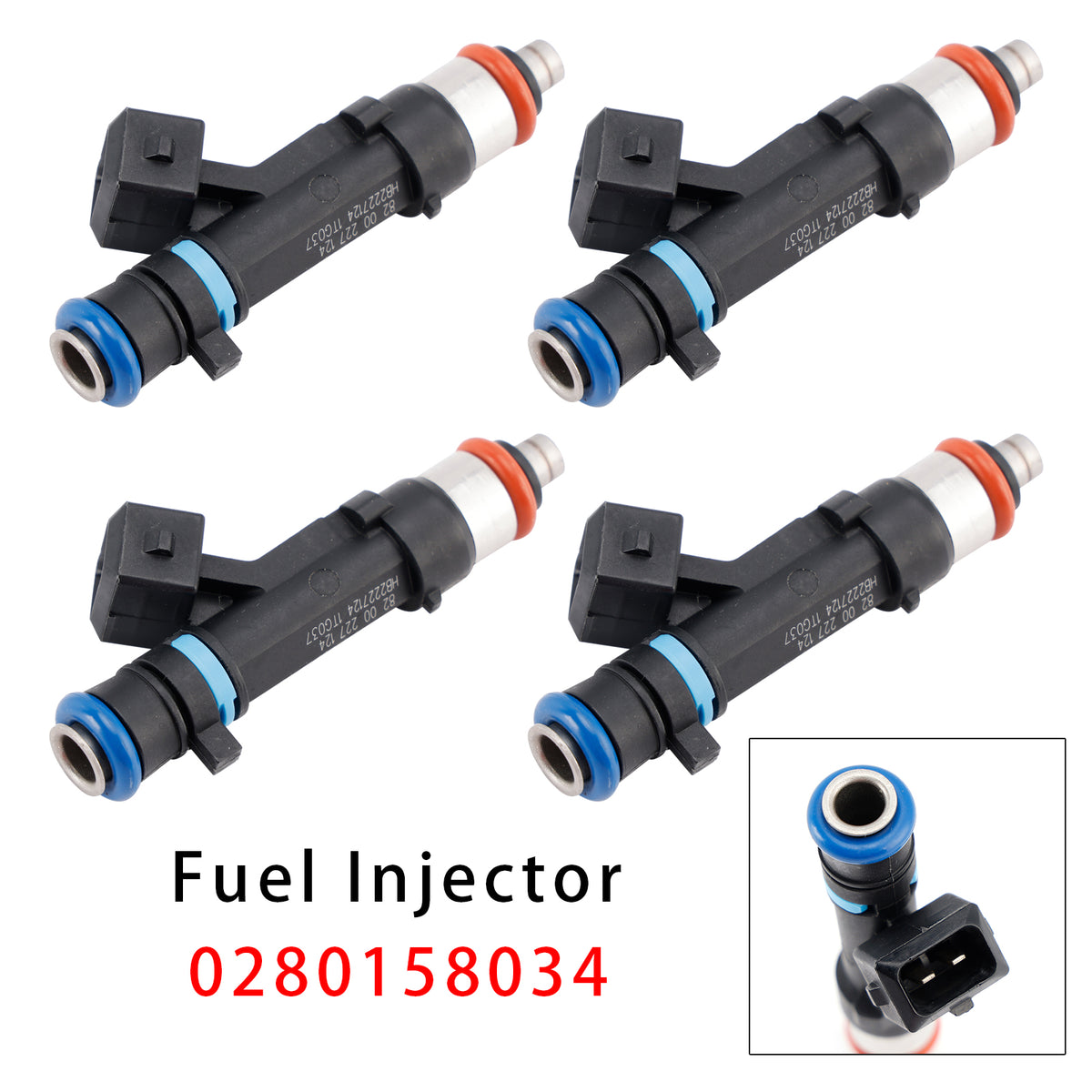 Dacia Sandero Dokker Logan Renault Kangoo 0280158034 4PCS Fuel Injector