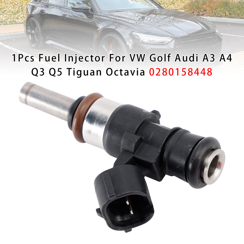 VW Golf Audi A3 A4 Q3 Q5 Tiguan Octavia 0280158448 1PCS Fuel Injector