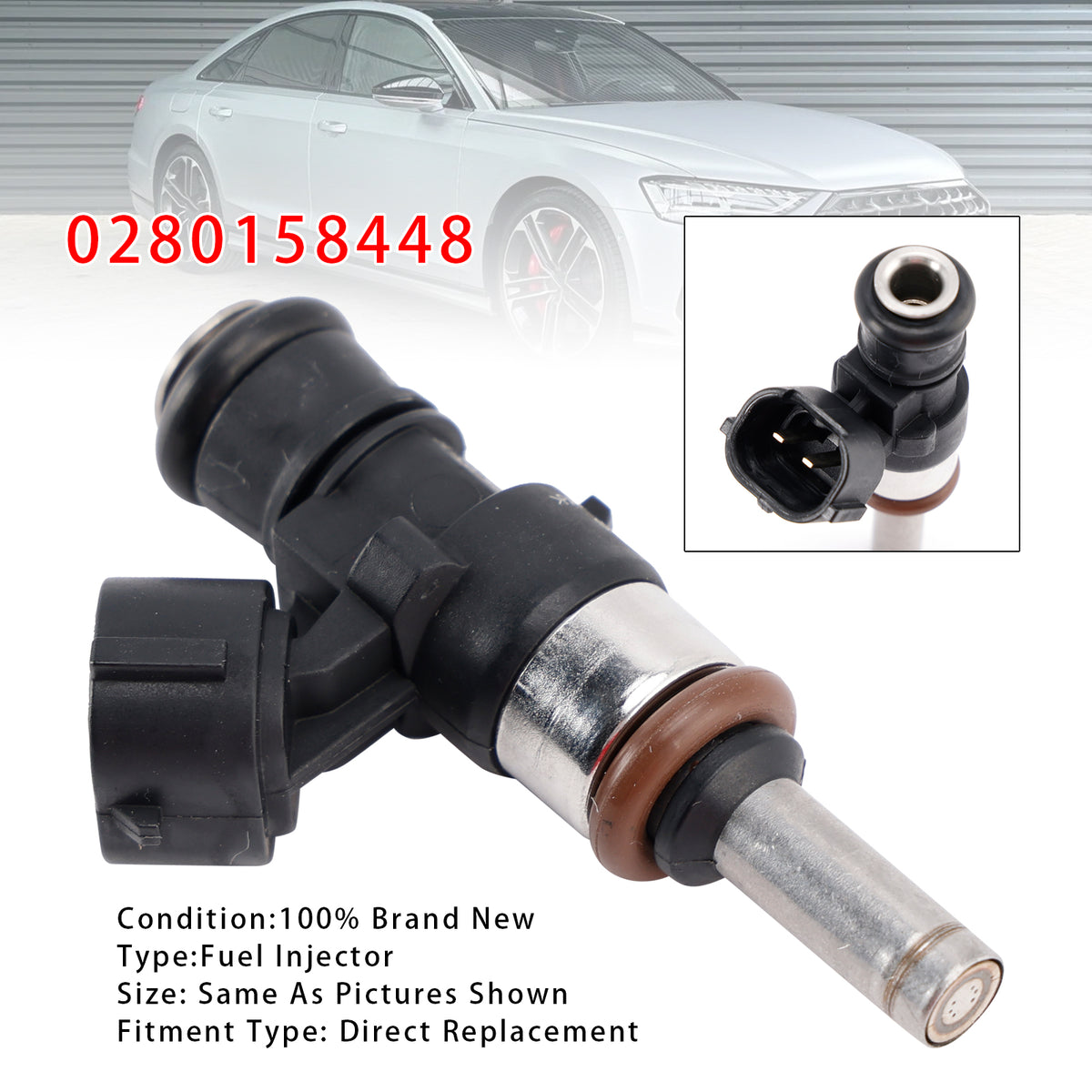 VW Golf Audi A3 A4 Q3 Q5 Tiguan Octavia 0280158448 1PCS Fuel Injector