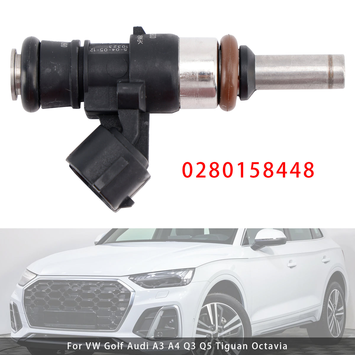 VW Golf Audi A3 A4 Q3 Q5 Tiguan Octavia 0280158448 1PCS Fuel Injector