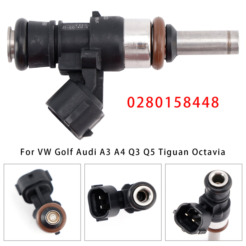 VW Golf Audi A3 A4 Q3 Q5 Tiguan Octavia 0280158448 1PCS Fuel Injector