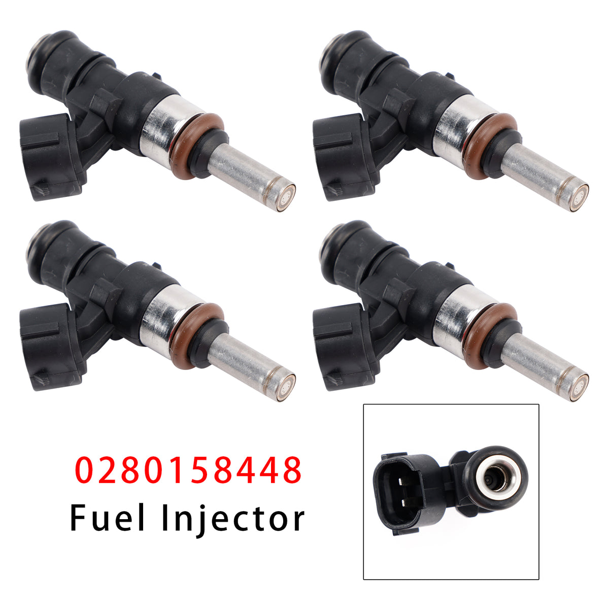 VW Golf Audi A3 A4 Q3 Q5 Tiguan Octavia 0280158448 4PCS Fuel Injector