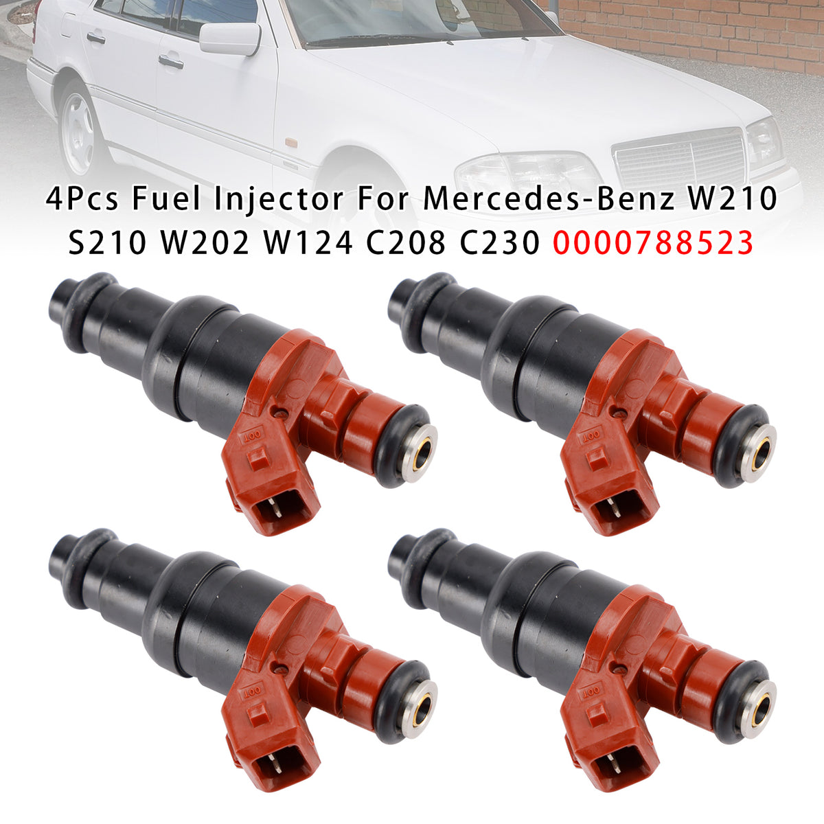Mercedes-Benz W210 S210 W202 W124 C208 C230 0000788523 4PCS Fuel Injector