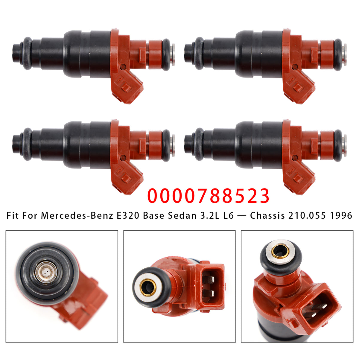 Mercedes-Benz W210 S210 W202 W124 C208 C230 0000788523 4PCS Fuel Injector