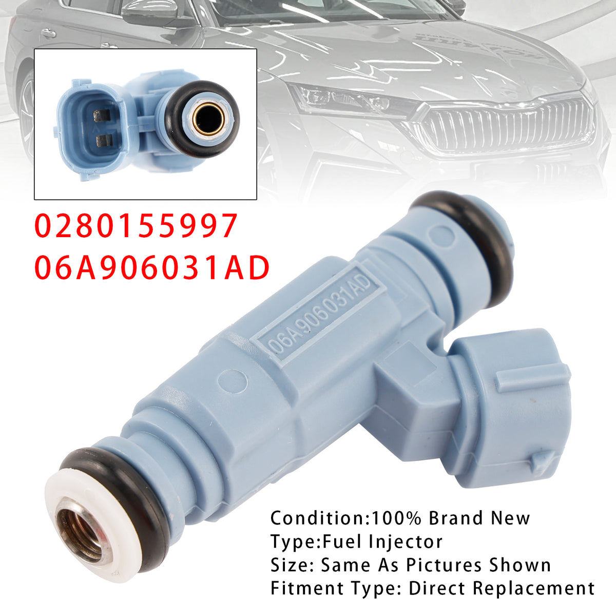 VW Audi Seat Skoda 0280155997 06A906031AD 1PCS Fuel Injector